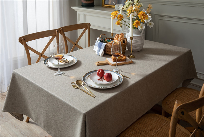 Thickened Polyester-cotton Cotton-linen Modern Simple Solid Color Rectangular Coffee Table Cloth, Dining_voghion.com