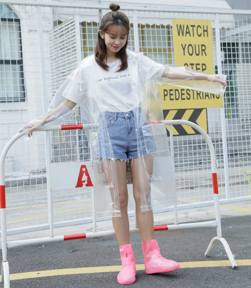 Прозрачный плащ из ЭВА для взрослых с длинными полями в Корейском стиле, мужская и женская ветровка, пончо для походов на открытом воздухе, товары для интернет-знаменитостей