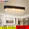 Modern black crystal pendant for living room, ceiling lamp, lights, light luxury style, internet celebrity, simple and elegant design