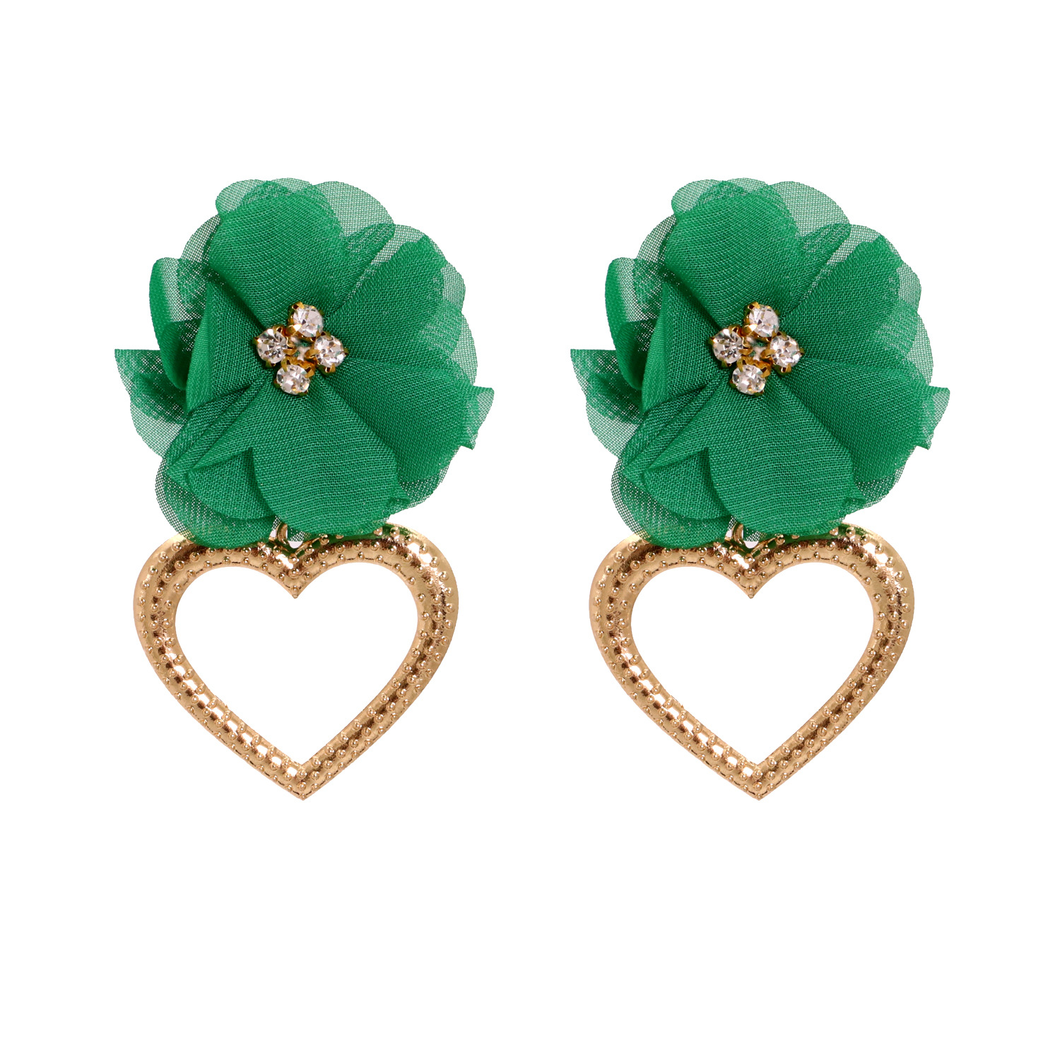 Pendientes Exagerados De La Flor De Las Mujeres De La Marca De La Aleación En Forma De Corazón De La Moda display picture 12