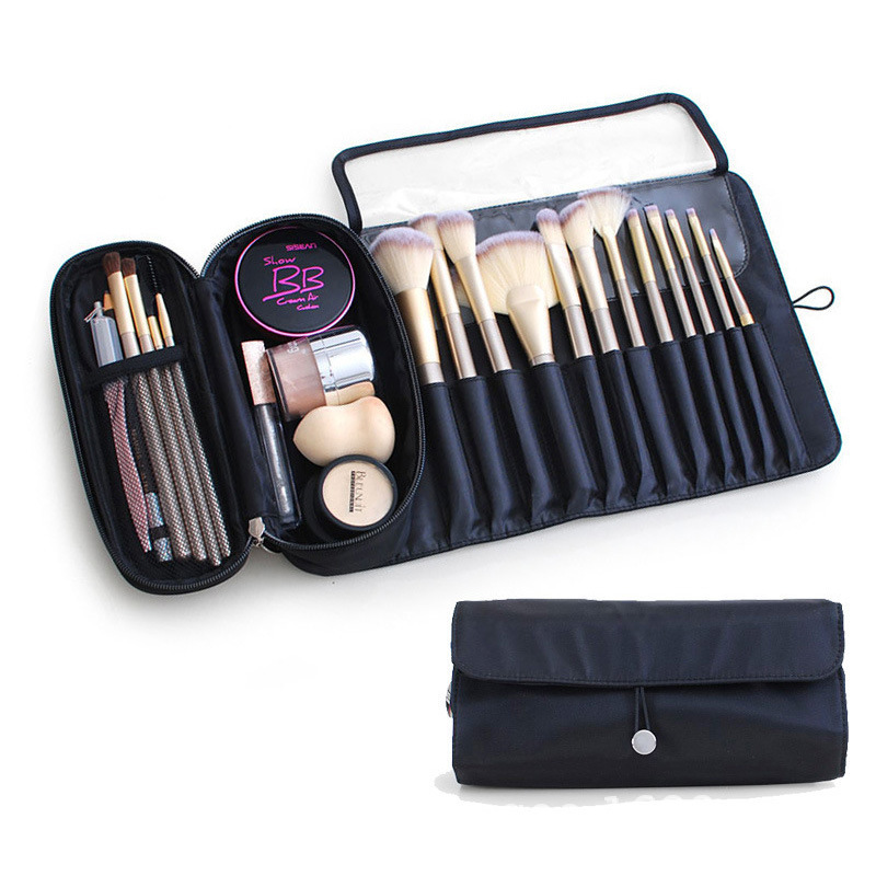 Large Capacity Brush Makeup Bag Makeup Brush Folding Roll Bag Travel Cosmetic Portable Storage Bag