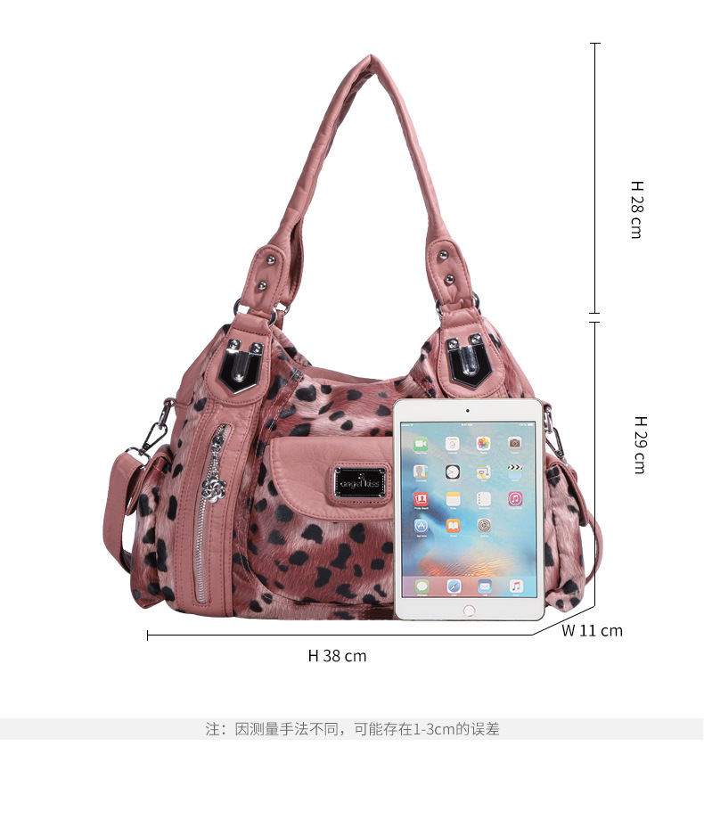 ★ まりん777。 ★【美品】y2k angel kiss トートバッグ Angel Kiss Women Handbag Y2K Large Capacity Leopard Top