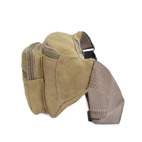 Manufacturer wholesale thickened canvas waist bag outdoor fashion leisure sports chest bag men and women portable mobile phone shoulder bag trendy