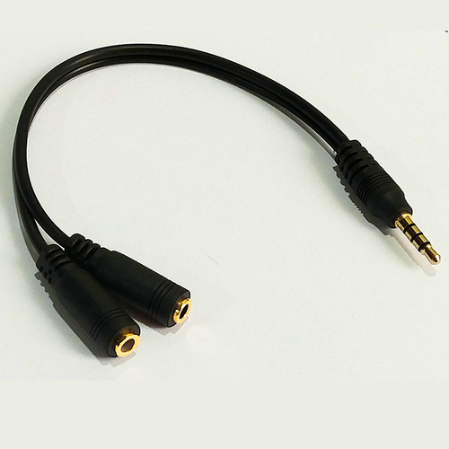 厂家直供一分二 音频线 车载音响电脑耳机话筒二合一 3.5mm音频线