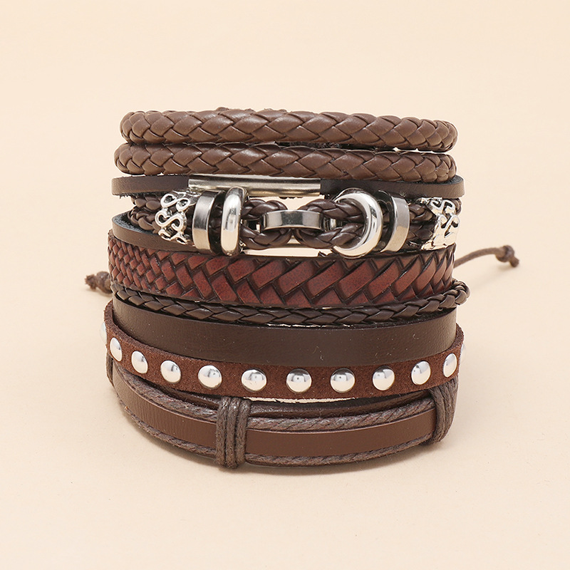 Retro  Handmade Beaded Leather Bracelet