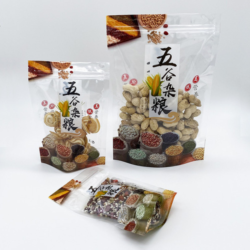 Factory direct sales of grain packaging bags, transparent self-sealing bags, oatmeal and corn flakes sealing self-sealing bags