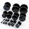 Black round dumbbells hip-hop style, hypoallergenic screw, earrings, accessory, factory direct supply