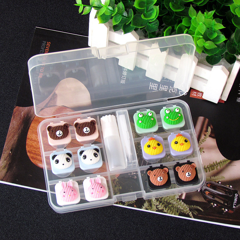 Multi-style flip six-piece contact lens box summer fresh ins beauty pupil box couple box factory direct supply Multi-style flip six-piece contact lens box summer fresh ins beauty pupil box couple box factory direct supply