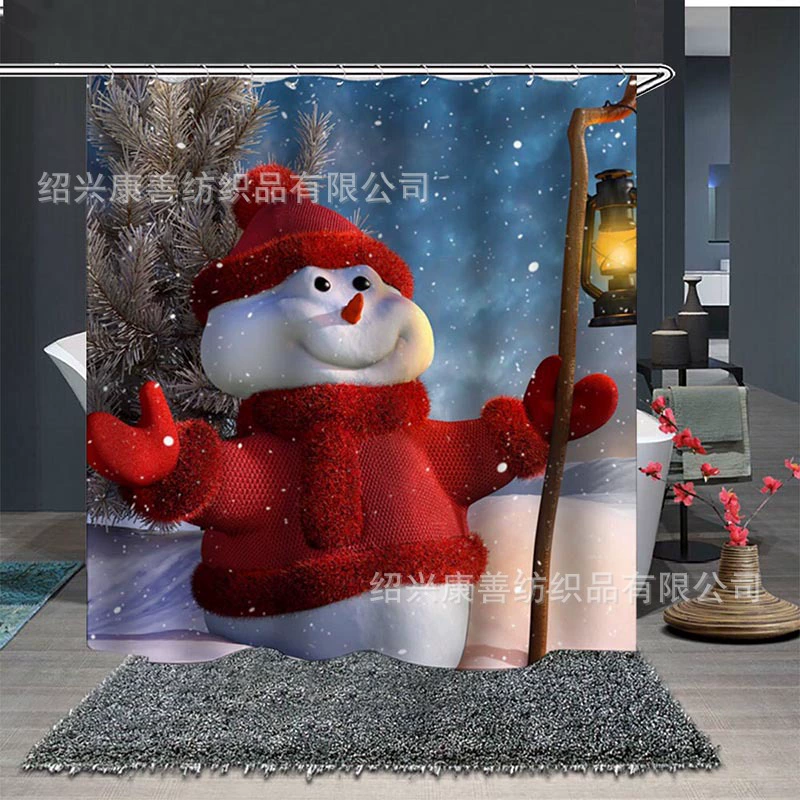 Scandinavian Christmas waterproof curtain, increased thickness, polyester