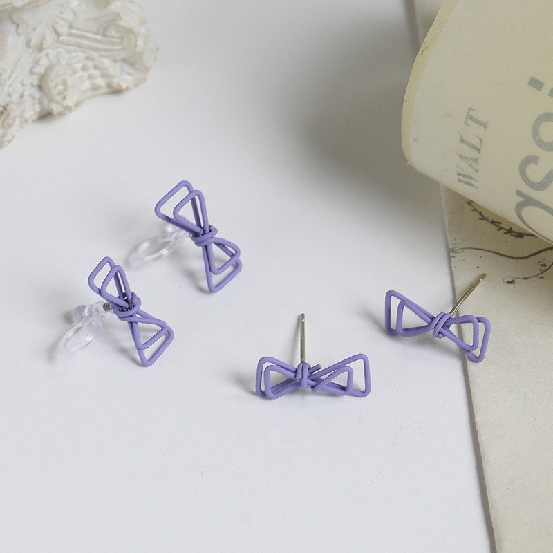 Fresh fashionable small cute earrings with bow