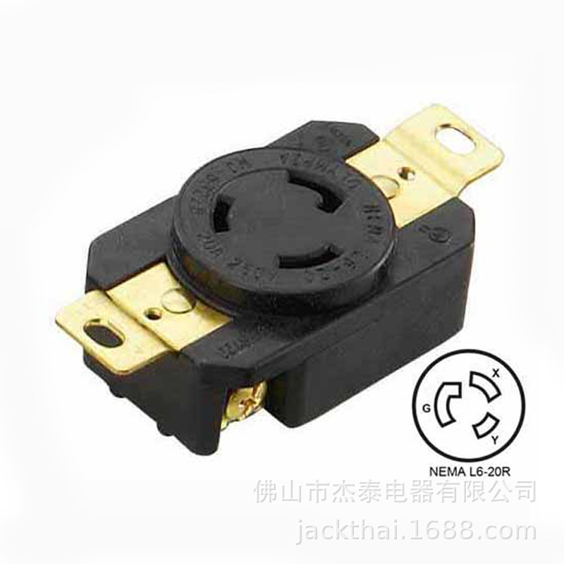 WJ-6322B NEMA L6-20 Locking Receptacle 20A250V插座 三相插座