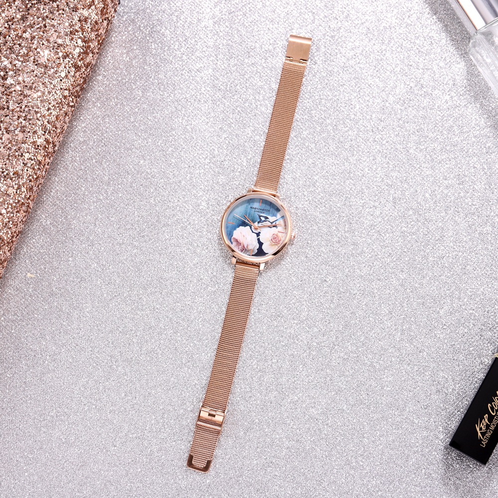 Gedruckter Instagram-Schlichter und modischer Stil Student Quarz Mode Aktivität Schnalle Damenuhr Trend_voghion.com