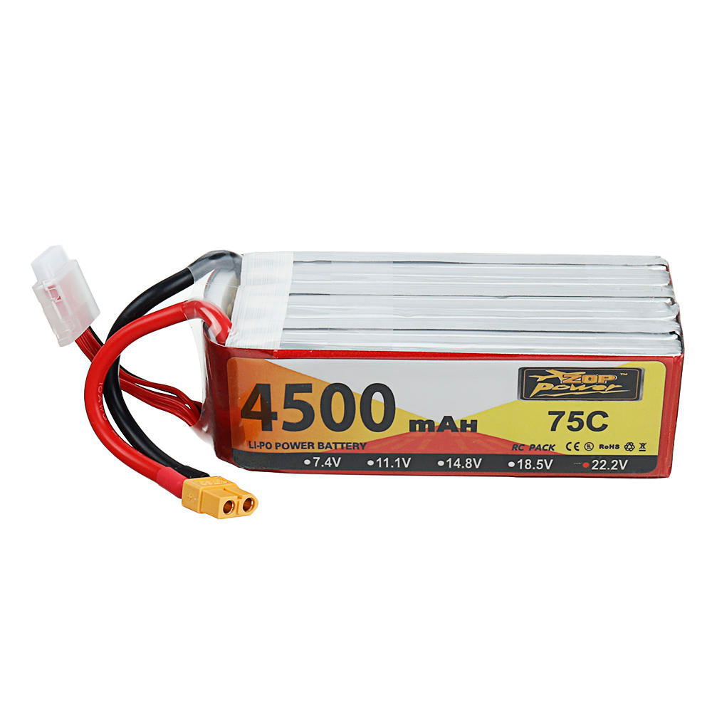 14年ZOP工厂RC航模电池4500mAh22.2V75C车模船舶高倍率聚合物电池