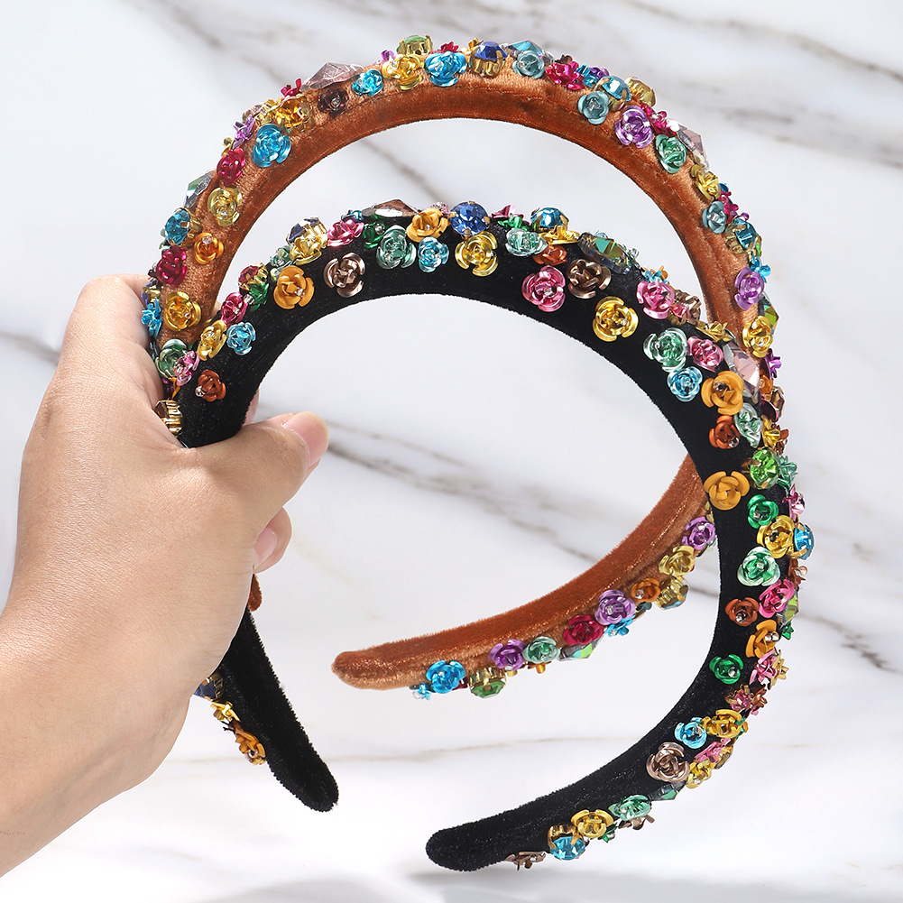 Hot Selling Fashion Wide-sided Fashion Handmade Flower Headband Wholesale display picture 6