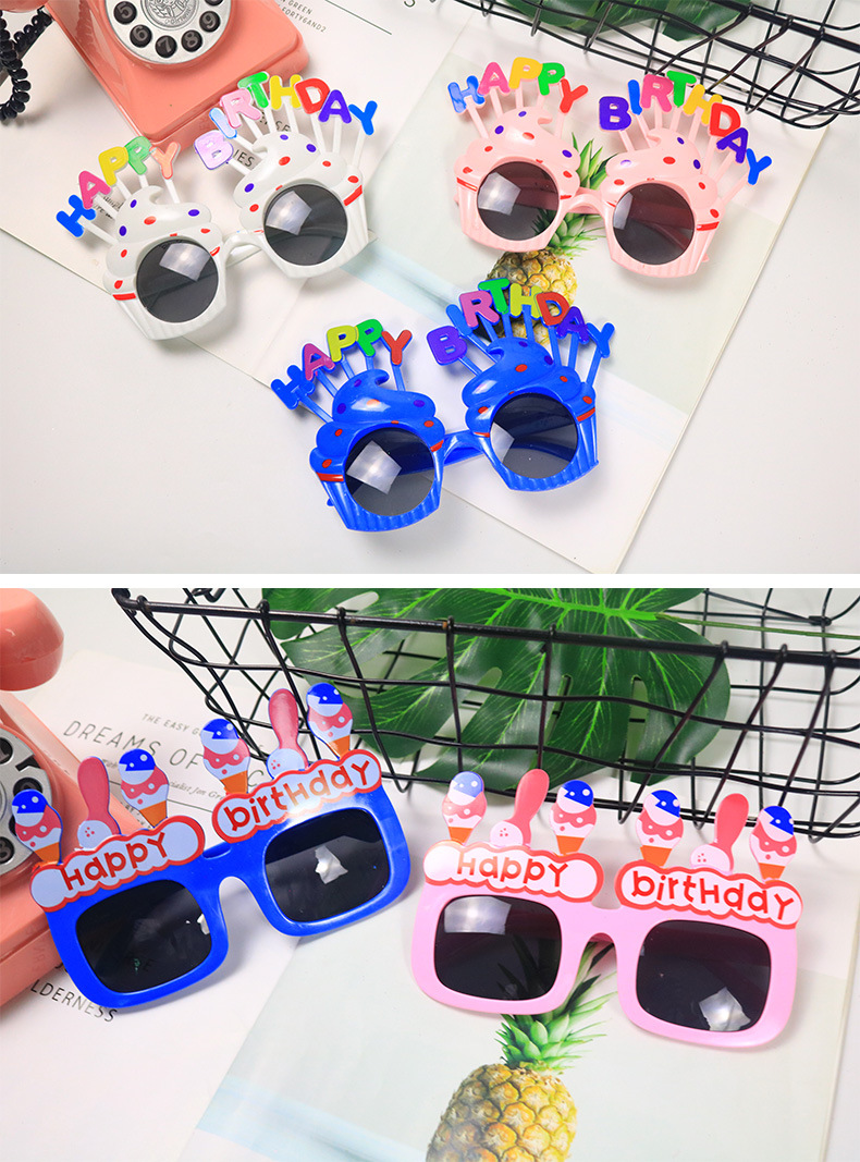 Sunflower Children Happy Birthday Creative Party Photo Glasses display picture 4