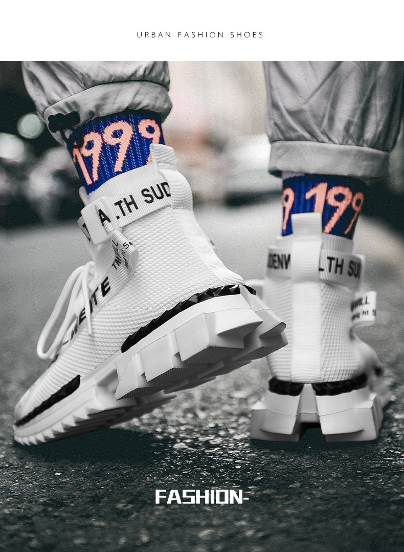 Sneakers casual da uomo in mesh traspirante plus size calzini alti, scarpe da papà, nuove scarpe alla moda per la primavera e l'estate_voghion.com