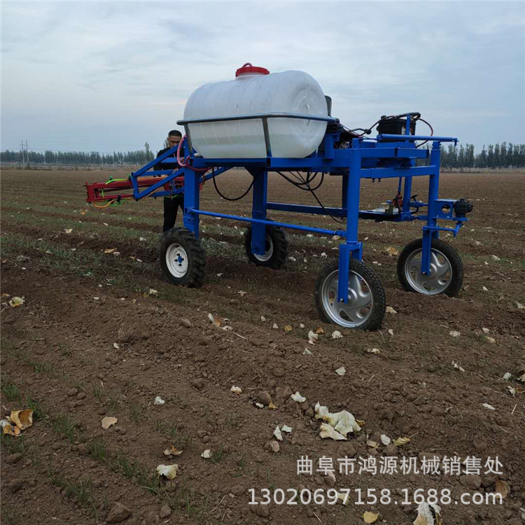 鸿源新型四轮自走式打药机 农用四轮植保打药机 小型四轮喷雾器