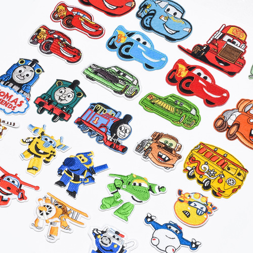 Car cartoon animation children's embroidery cloth patch fashion versatile patch patch down clothing jeans hole repair patch