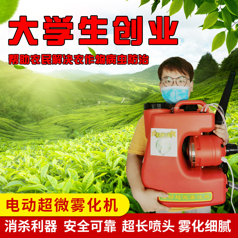 电动弥雾机小型农用高压喷雾器果蔬大棚汽油打药机防疫消毒烟雾机