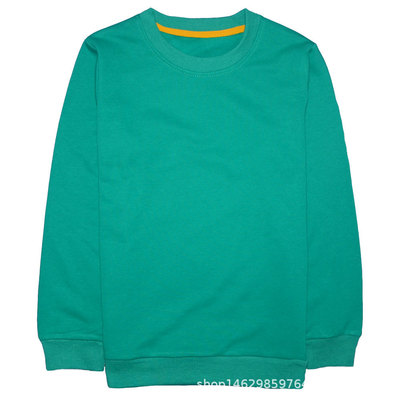 纯色男女中大童秋装童装圆领套头衫毛圈儿童卫衣秋冬款