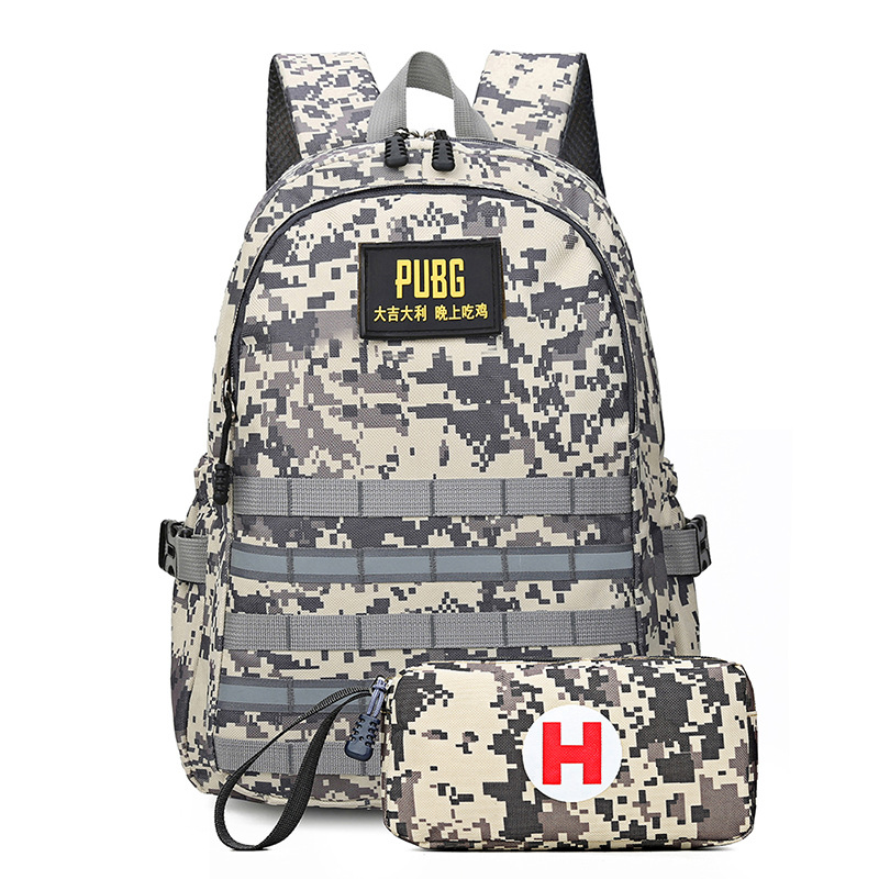跨境专供吃鸡三级包韩版潮牌百搭大学生书包男女大容量迷彩双肩包|ru