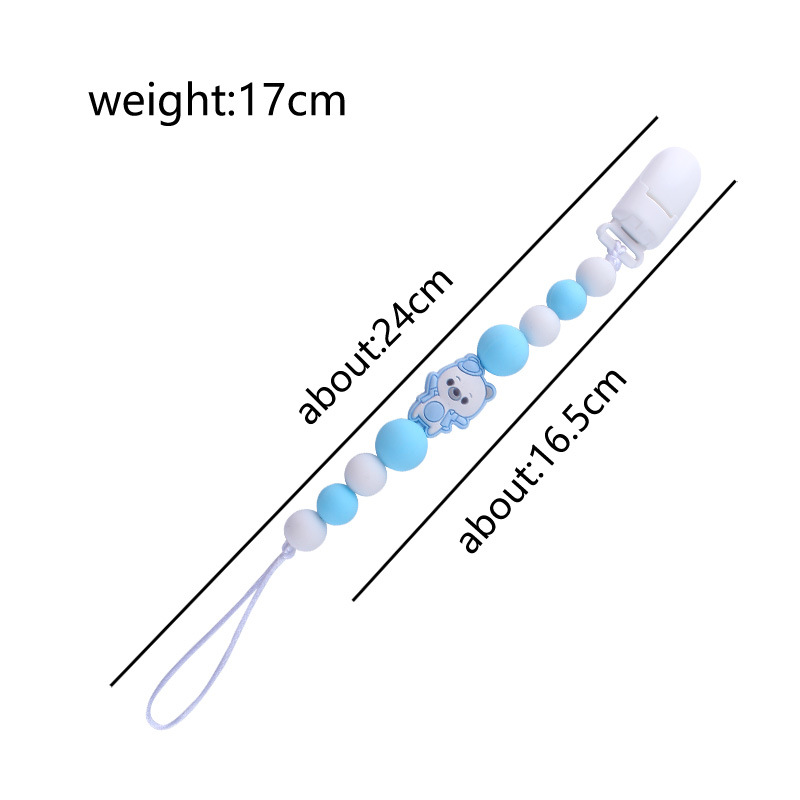 Bebé cerdo Cadena de clip de pezón de silicona Cadena de dientes de bebé Cadena de molienda cadena anti-caída pezón de mordedor calmante