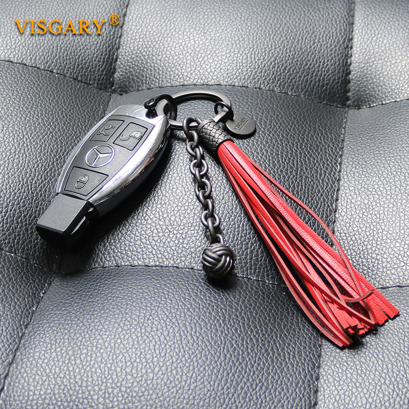 BV creative European and American sheepskin tassel key chain Handmade female car key chain pendant female pendant company gift