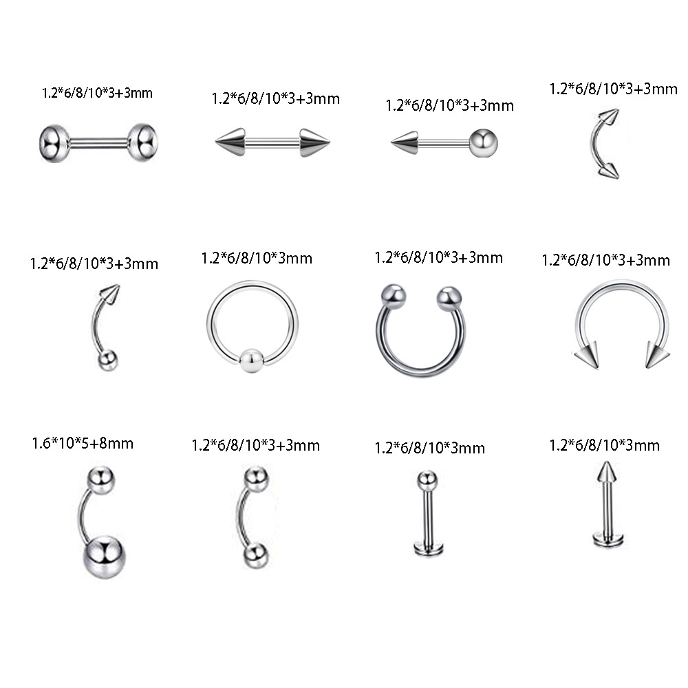 Pointed titanium steel lip stud product view