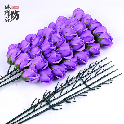 鲜花包装DIY材料包手捧香皂情人节花束礼盒装饰花店用品33朵花杆|ms