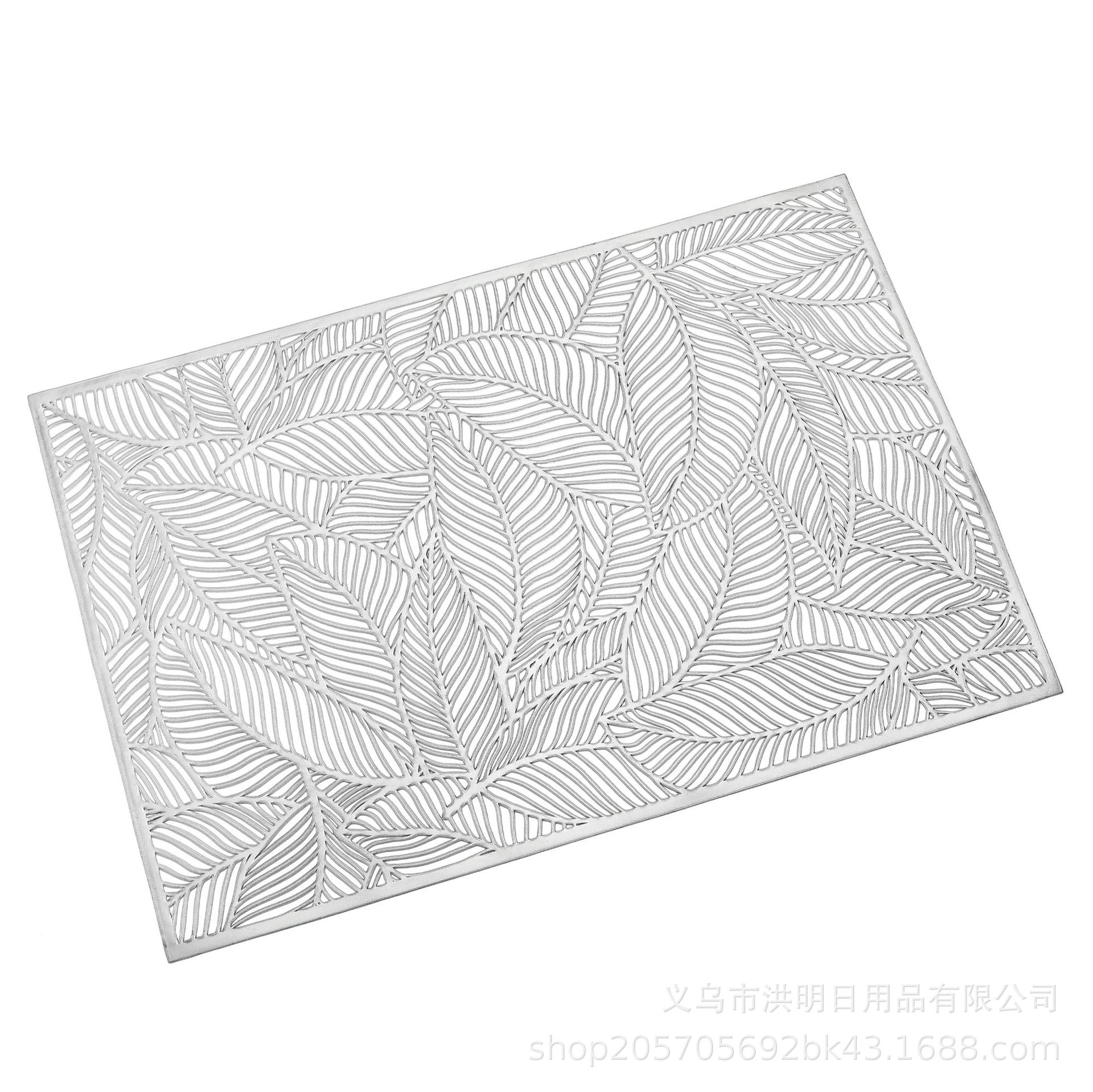 Juego de Salvamanteles de Fibra con Diseño de Hojas - Antideslizante y Anticalor, Estilo Europeo