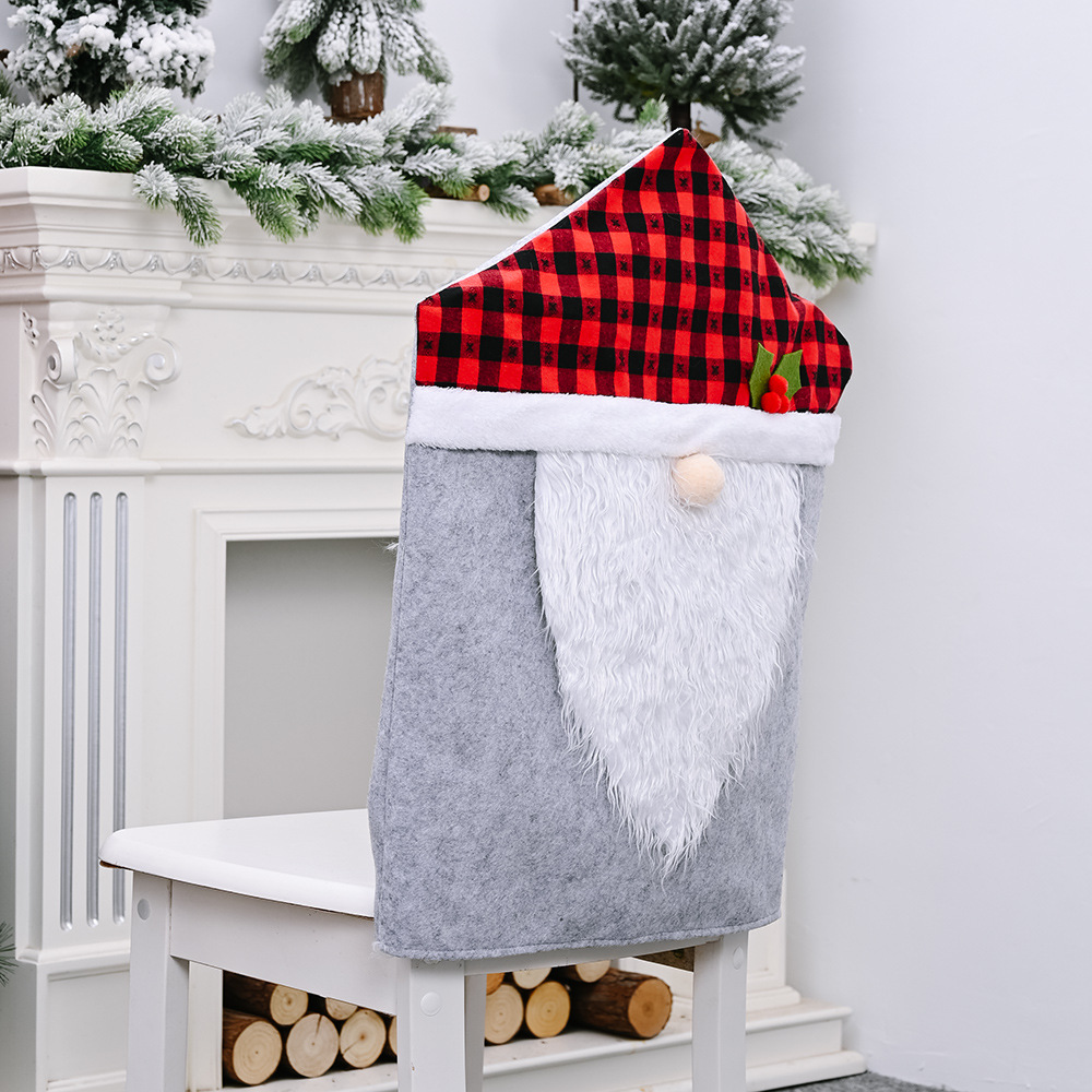 Casa e giardino Haube Decorazioni natalizie Plaid Foresta vecchio coprisedia coprisgabello bambola senza volto coprisedia cartone animato coprisedia schienale_voghion.com