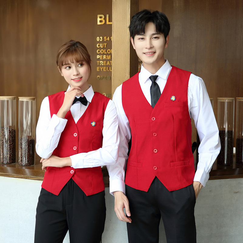 KTV waiter work clothes vest men's and women's vest night club bar bartender Western restaurant waiter work clothes autumn