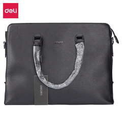 DeLixi 63757 A4 Document Bag Shoulder Bag Briefcase Data Bag Business Travel Zipper Multi-layer Unisex Office Bag