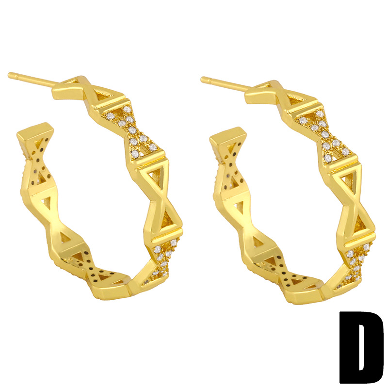 Simple C-shaped Diamond Earrings display picture 6