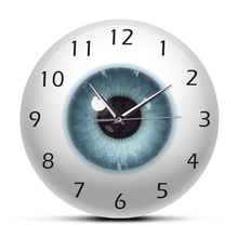创意亚克力款眼睛眼珠数字时钟眼科门诊墙壁挂钟 测视力装饰钟