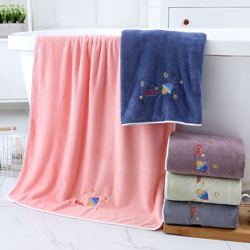 Free shipping adult large bath towel supermarket wholesale bath towel wrapping couple absorbent beach towel gift printed LOGO