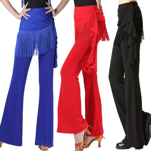 Sailor Dance Forest Knight Women's New Tassel One-piece Flared Pants Square Dance Latin Dance Jitterbug Dance Skirts