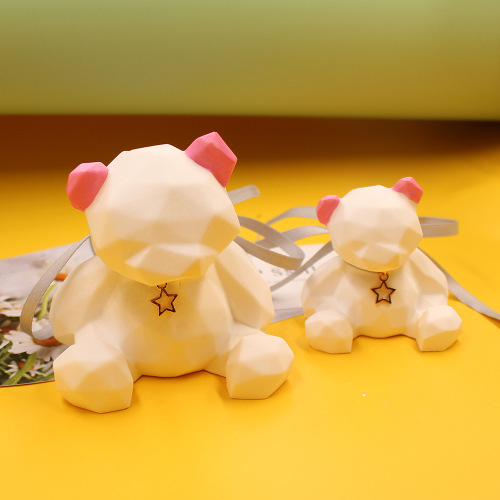 Car Ornament Aromatherapy Essential Oil Cartoon Geometric Bear Cute Creative Gift Wind Diffusing Stone Car Decoration Padin Bear