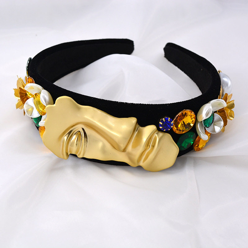 2021 Neuer Stil Französisch Retro Barock Perle Stirnband Mikro Aura Gesicht Stirnband Druck Haarkarte Kopfschmuck display picture 4