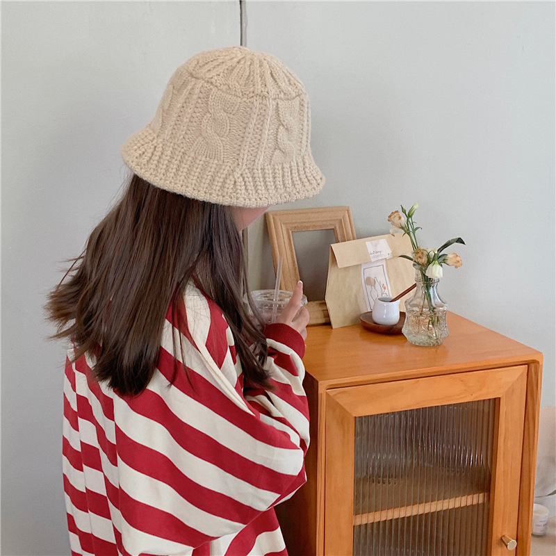 Korean Thick Warm Knitted Pure Color Woolen Hat display picture 3