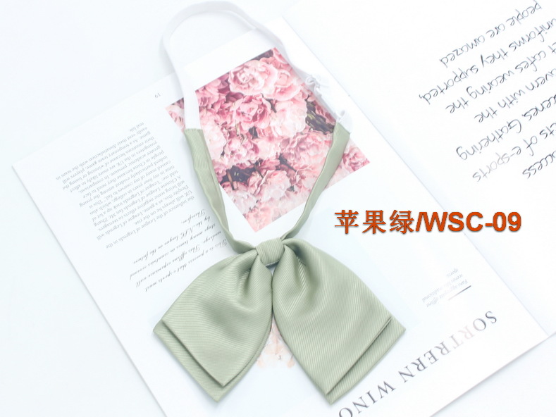 Directo de fábrica de color sólido de doble capa de sarga pajarita uniforme escolar de las niñas a juego arco coreano casual JK pajarita collar flor