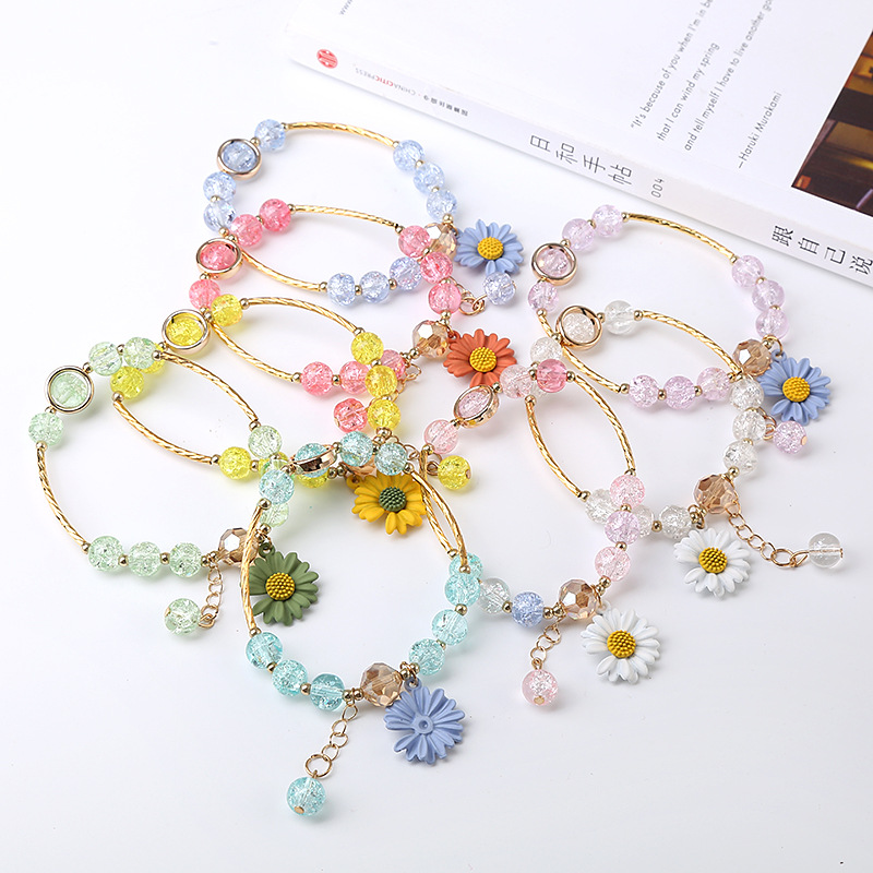 Daisy Bracelet student Sen family colour crystal Bracelet Korean Edition Simplicity personality ins Niche design