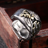 Men's ring, retro accessory with letters, wholesale, silver 925 sample, on index finger, English letters