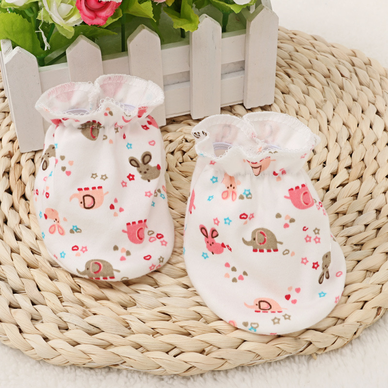 婴幼儿脚套纯棉卡通印花护脚脚套夏天0-3月脚套薄款6个月宝宝脚套