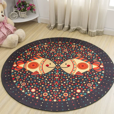 Avtomobil döşəmə paspasları | computer chair floor mat living - brown-sallow-fish-80cm-diameter-round