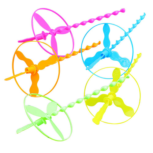 Flying Fairy Hand Push UFO Flying Wheel Plastic Bamboo Dragonfly Educational Children's Small Toy Street Stall Micro Business Wholesale