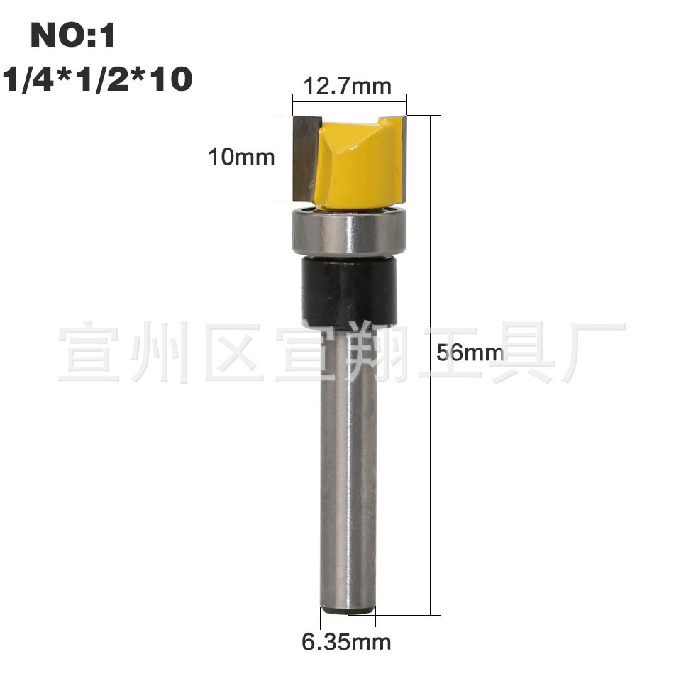 Xuanxiang herramienta de carpintería herramienta fresadora 1/4 mango imitación recorte cuchillo máquina de grabado máquina de corte cuchillo recto