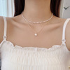 Pendant from pearl, necklace, chain for key bag , simple and elegant design