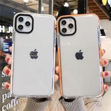 适用iphone15pro双色防摔手机壳X软透明tpu苹果7/8防水纹保护套