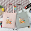 Capacious one-shoulder bag, cute cloth bag, wholesale, for students, Korean style